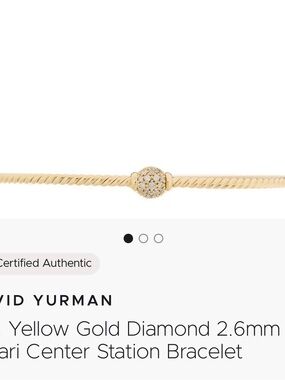 David Yurman 18k Gold Pave Solari Diamond Cable Bracelet